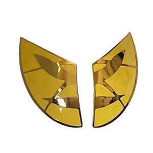 Vintage Lawrence Bott Yellow Gold Enamel Fan Earrings